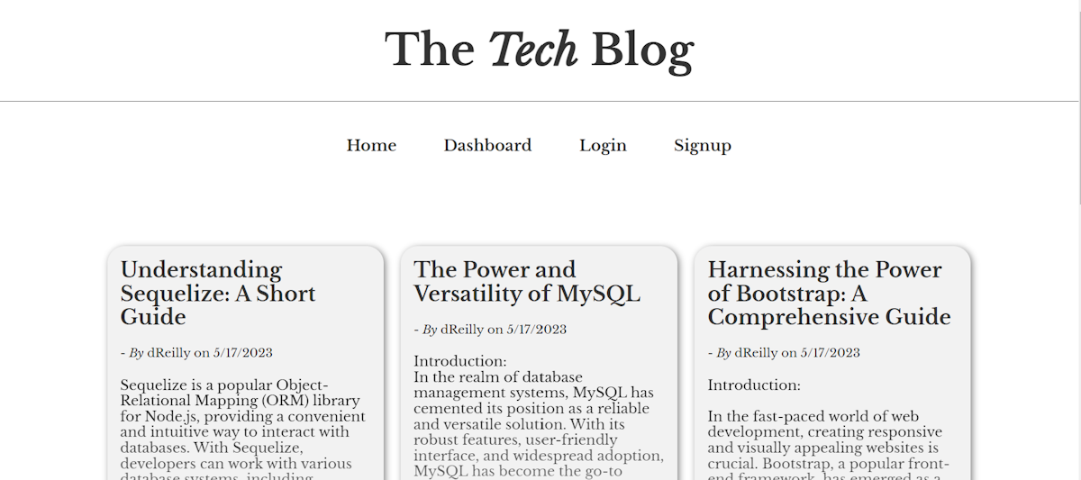 Tech Blog Screenshot